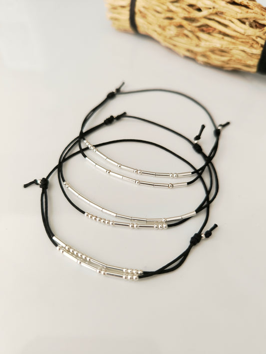 Bracelet prénoms en code Morse