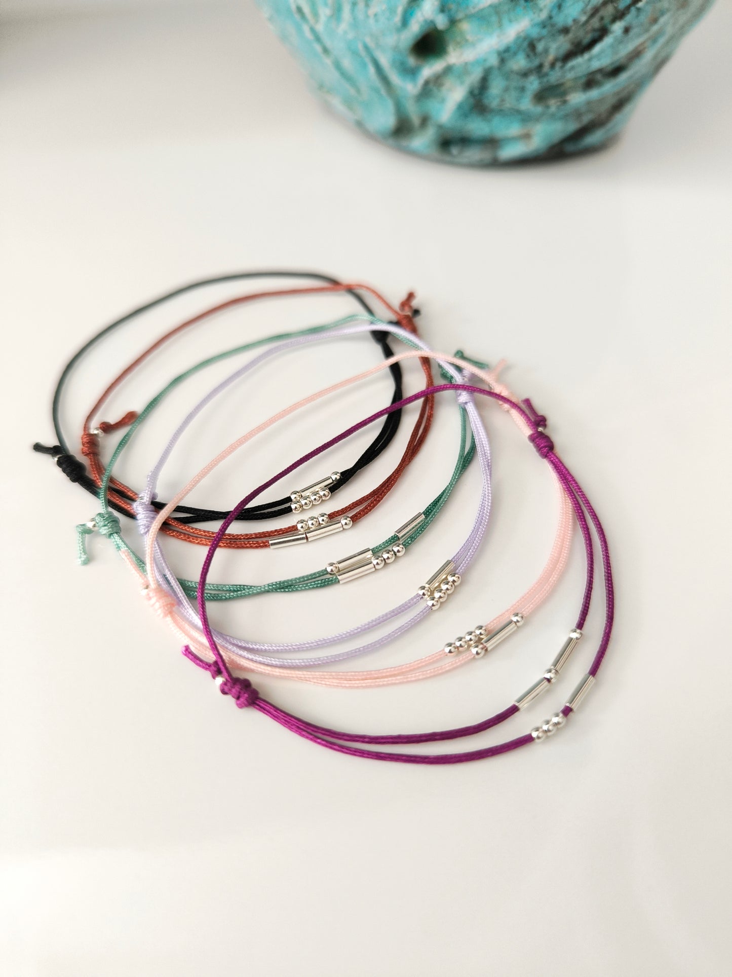 Bracelet initiales en code Morse