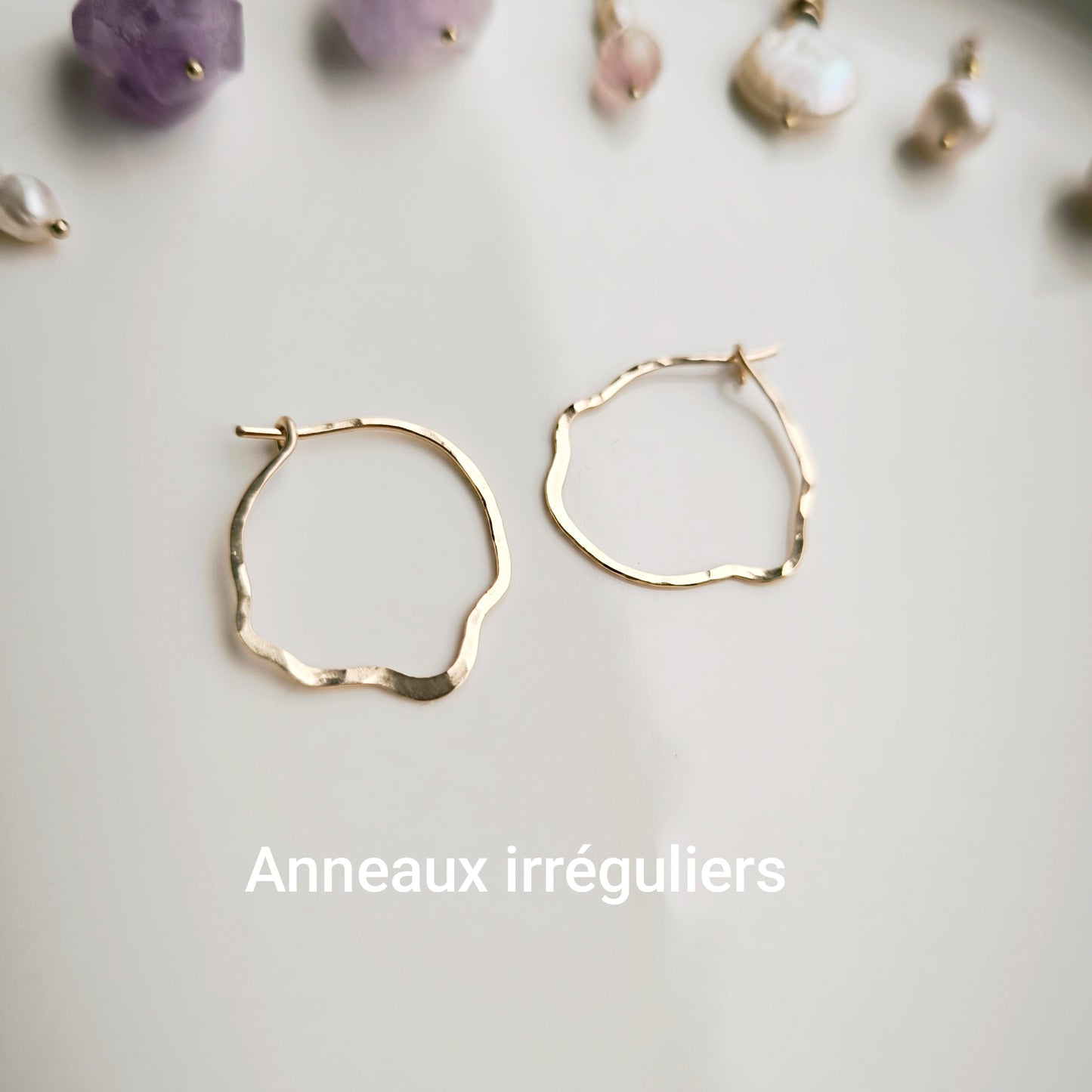 Boucles d'oreilles modulables pierres tons bleu
