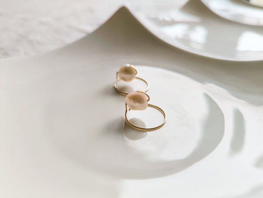 Boucles d'oreilles en volume, perles de culture naturelle