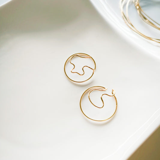 Créoles serpent en or laminé 14k