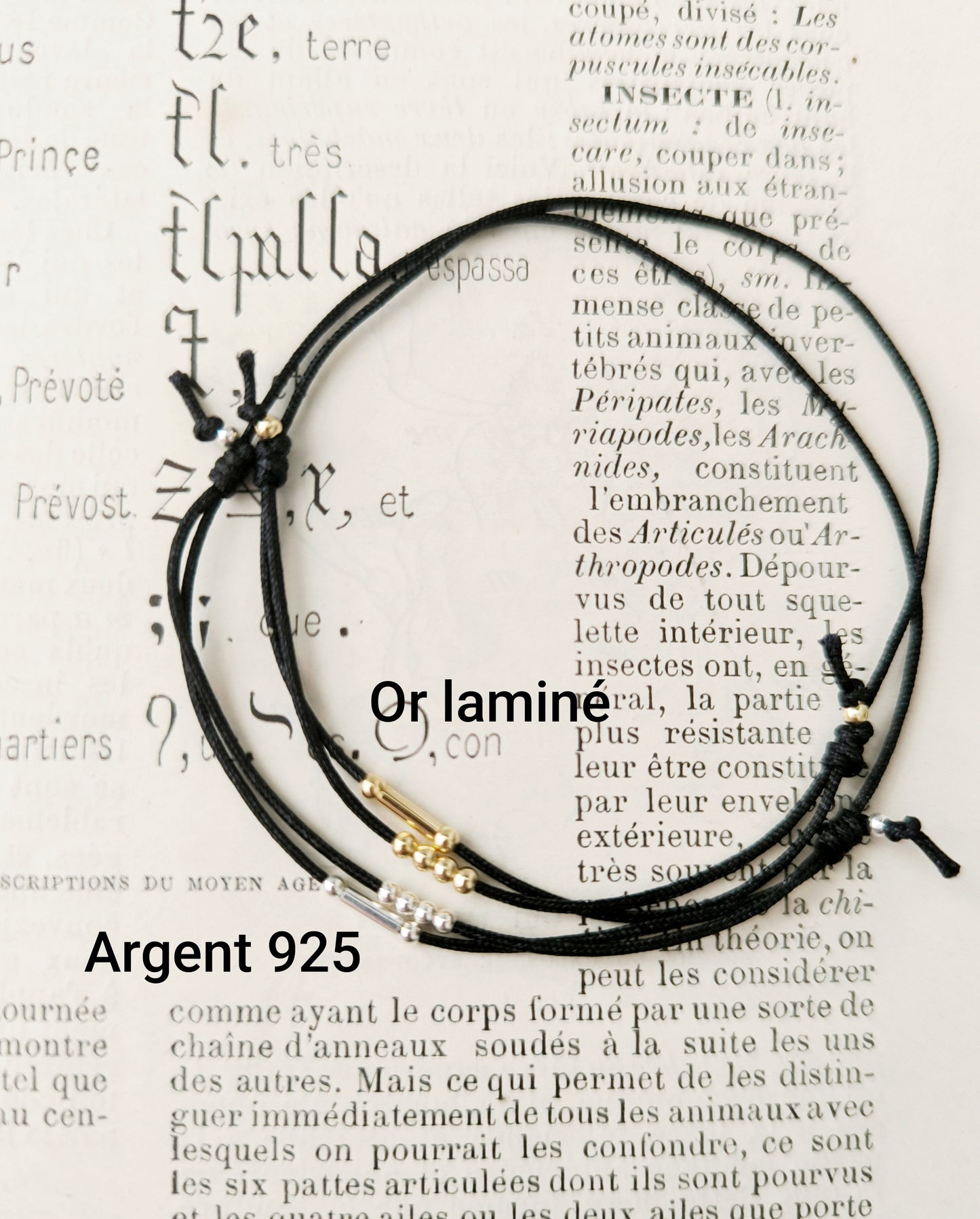 Bracelet initiales en code Morse